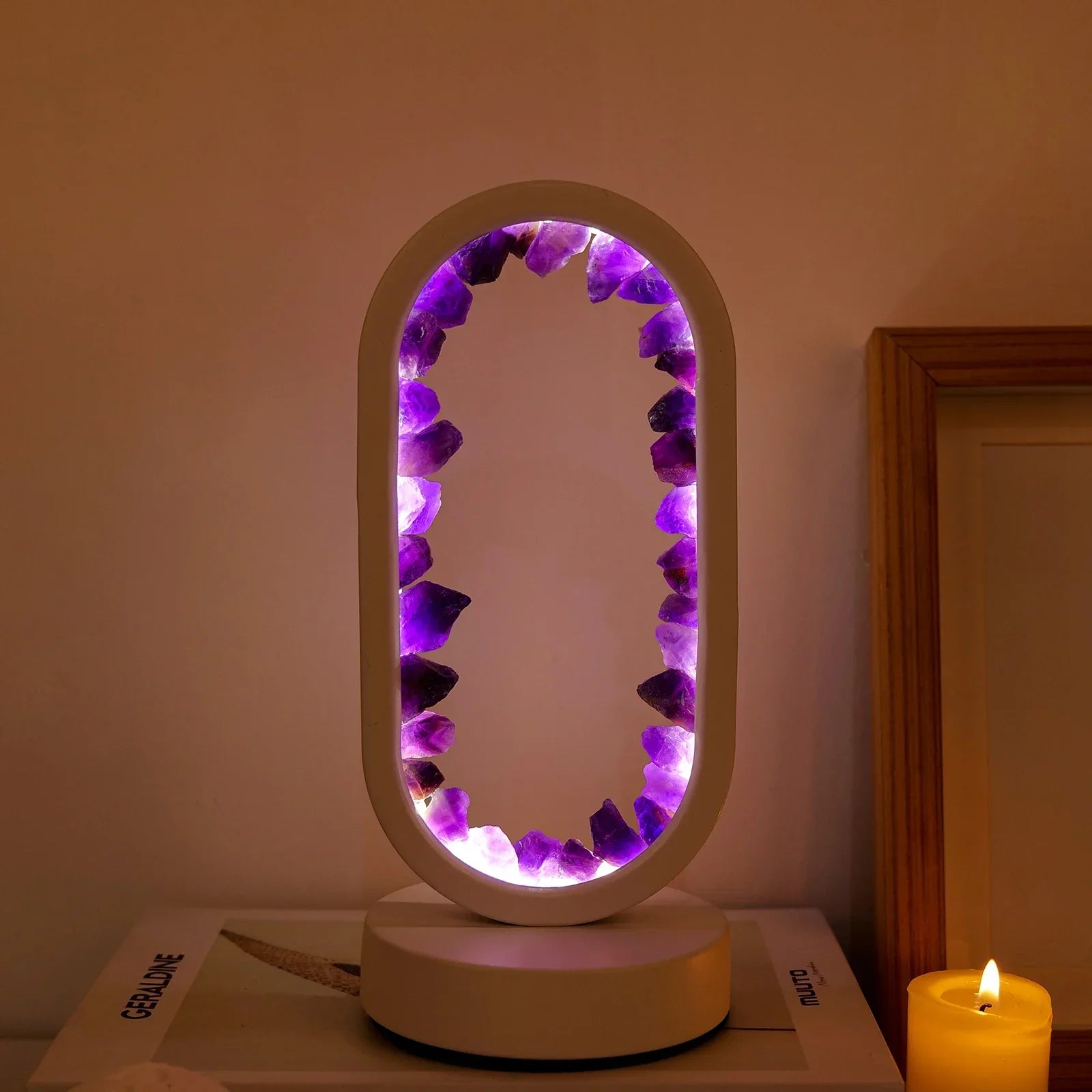 AmethystGlow | Crystal Serenity Lamp – Elegant Natural Glow for Relaxing Environments