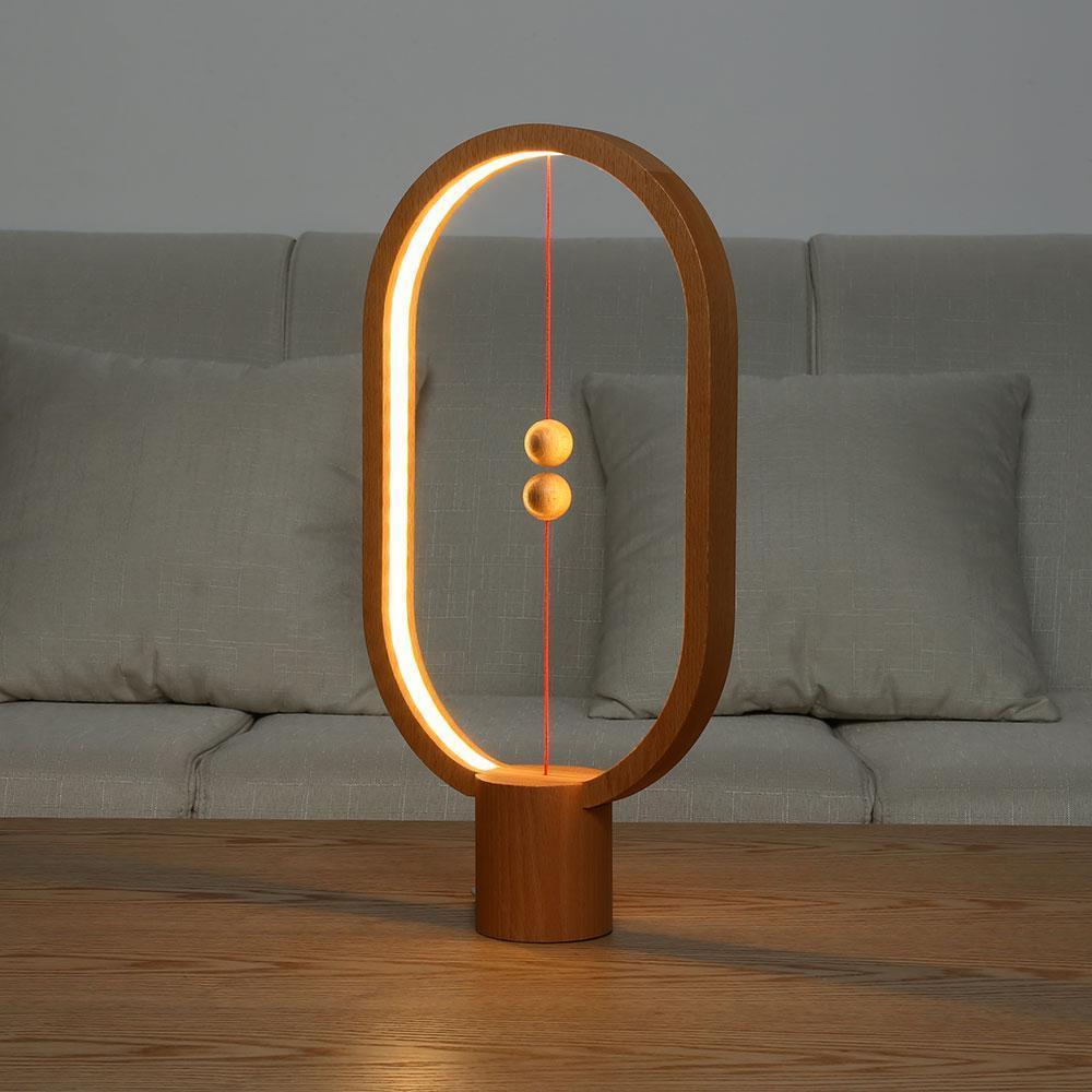 BeechGlow | Elegant Modern Wooden Table Lamp with Magnetic Switch