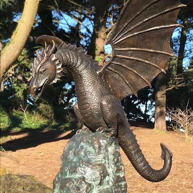 Draconis | Fire-Breathing Dragon Fountain Sculpture for Outdoor Decor