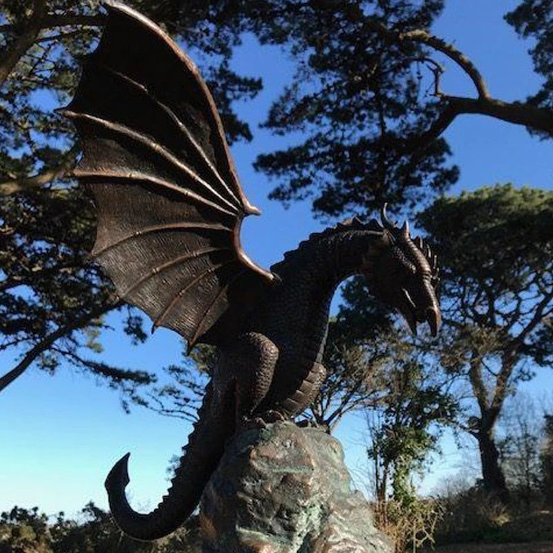 Draconis | Fire-Breathing Dragon Fountain Sculpture for Outdoor Decor