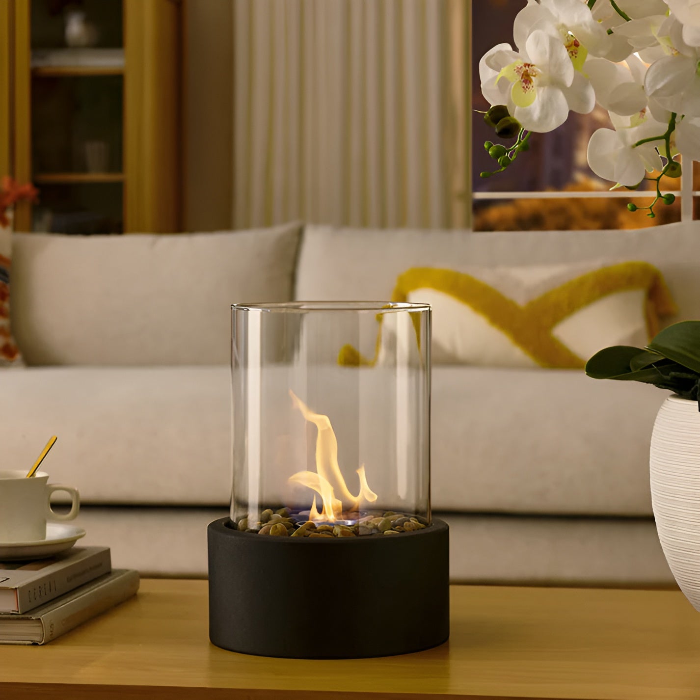 FlameCraft | Modern Elegant Tabletop Fireplace for Indoor Outdoor Use