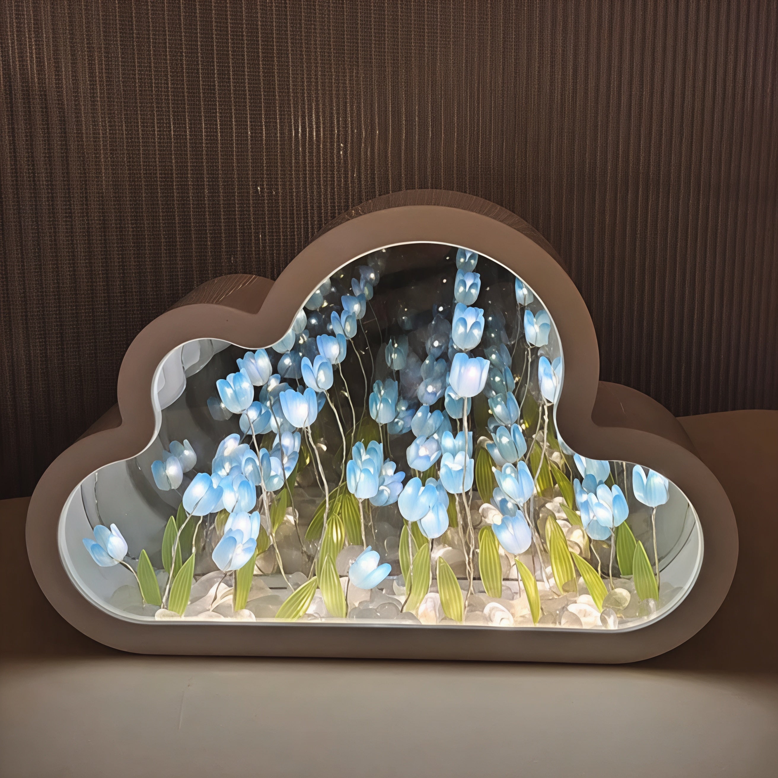 FloraGlow | Elegant Compact LED Floral Infinity Mirror Table Lamp