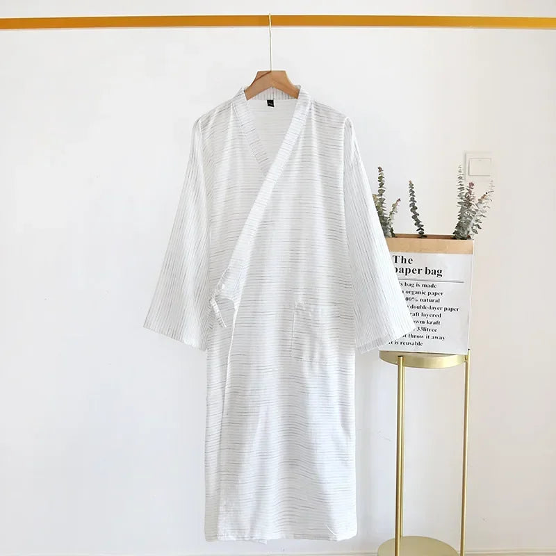 SleepRobe 2024 Cotton Men’s Nightgown – Comfortable Breathable Kimono Style