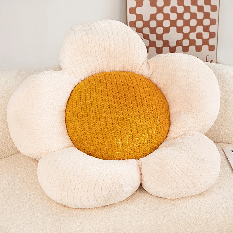 Daisy Cushion Soft Decorative Floor and Couch Pillow Polyester