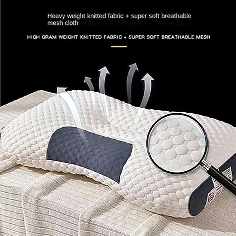 Orthopedic Neck Pillow with Reverse Traction for Cervical Spine Support, 48 x 74 cm