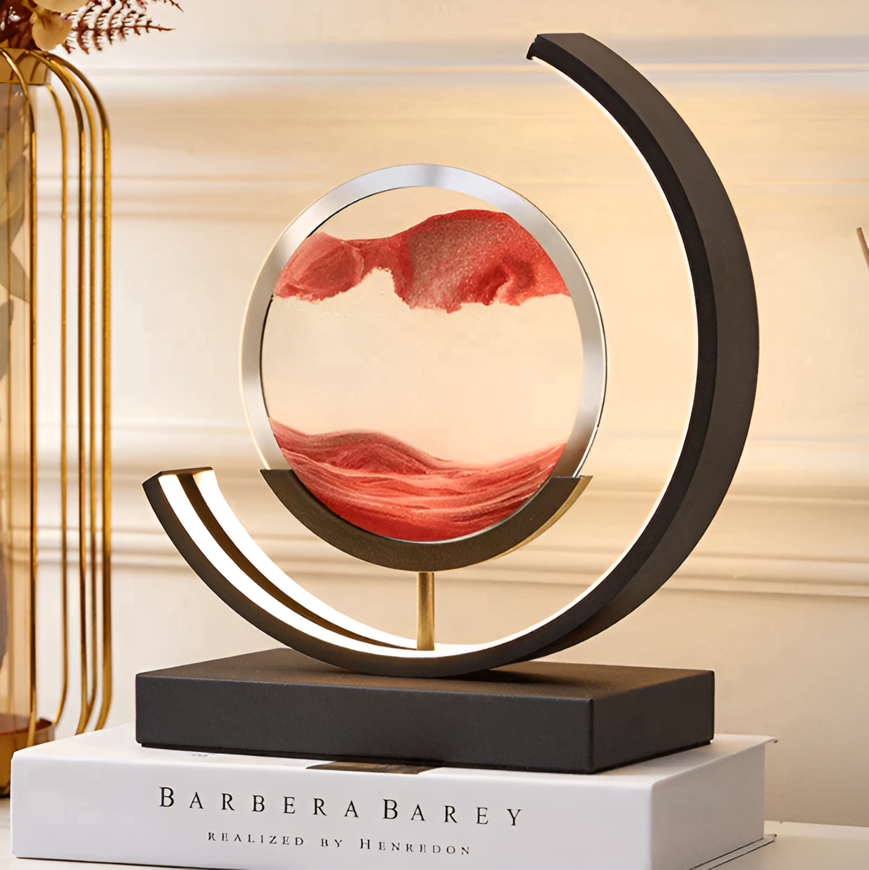 SandGlow | Remote-Controlled Dimmable Sand Lamp for Ambient Lighting