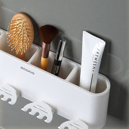 Gap-Free Drill-Free Toothbrush Holder with Suction Mount