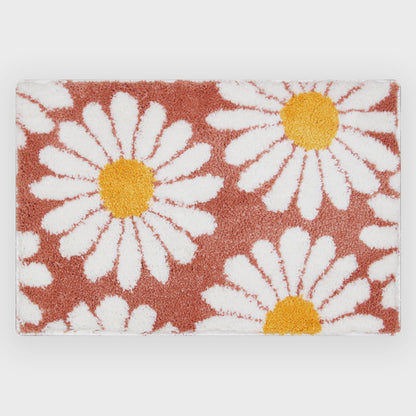 Sweet Daisy Purple Bath Mat 16x24 Inch Non-Slip Bathroom Carpet by Feblilac