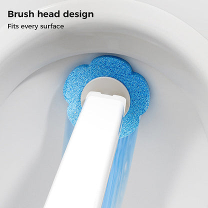Disposable Toilet Cleaning System with 18 Replaceable Sponge Brush Heads and Storage Caddy