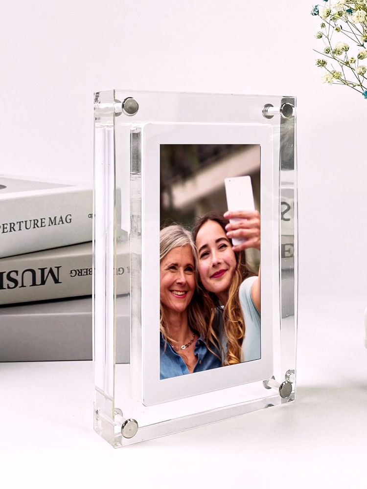 AcrylicAura | Contemporary Acrylic Digital Photo Frame for Displaying Memories