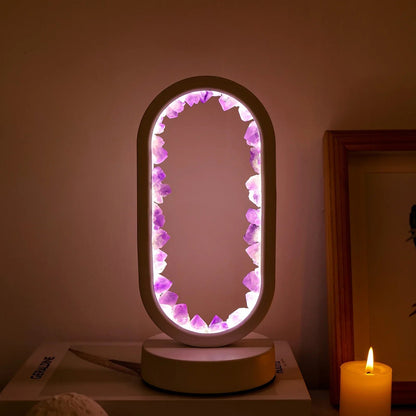 AmethystGlow | Crystal Serenity Lamp – Elegant Natural Glow for Relaxing Environments