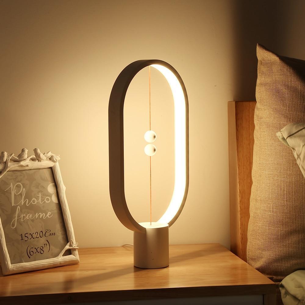 BeechGlow | Elegant Modern Wooden Table Lamp with Magnetic Switch
