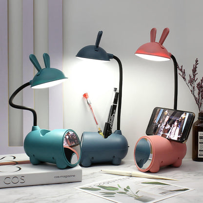 BunnyGlow | Playful Rechargeable Table Lamp with Pen Holder and Touch Control