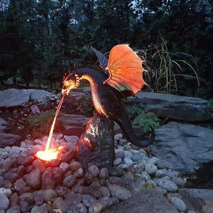 Draconis | Fire-Breathing Dragon Fountain Sculpture for Outdoor Decor
