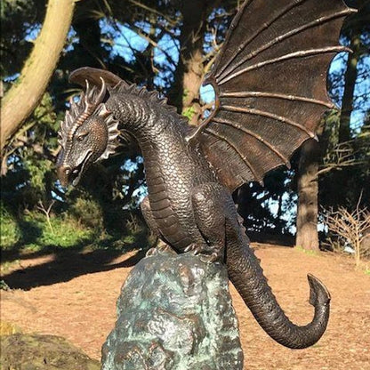 Draconis | Fire-Breathing Dragon Fountain Sculpture for Outdoor Decor