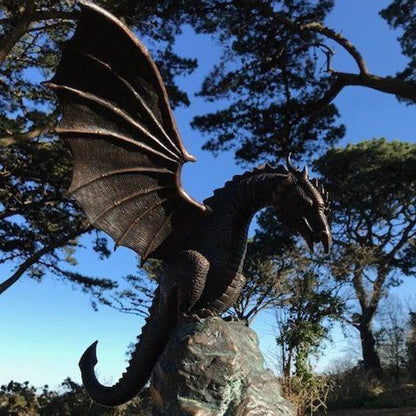 Draconis | Fire-Breathing Dragon Fountain Sculpture for Outdoor Decor