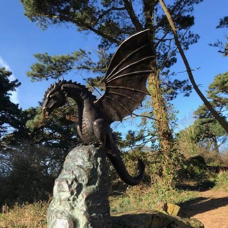 Draconis | Fire-Breathing Dragon Fountain Sculpture for Outdoor Decor