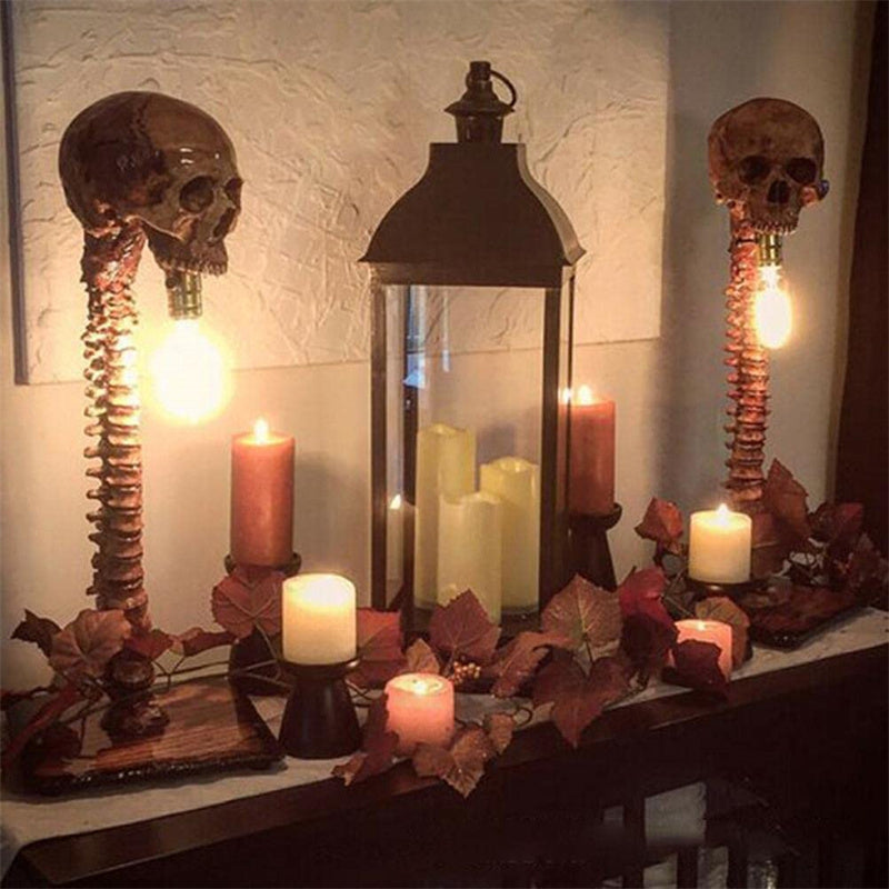MacabreGlow | LED Skull Spine Table Lamp for Gothic Home Lighting