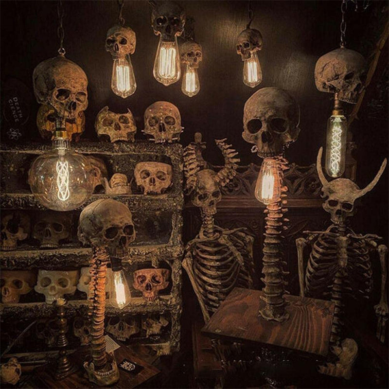 MacabreGlow | LED Skull Spine Table Lamp for Gothic Home Lighting