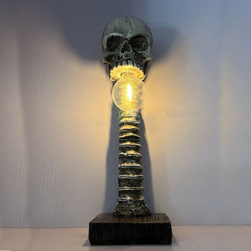 MacabreGlow | LED Skull Spine Table Lamp for Gothic Home Lighting