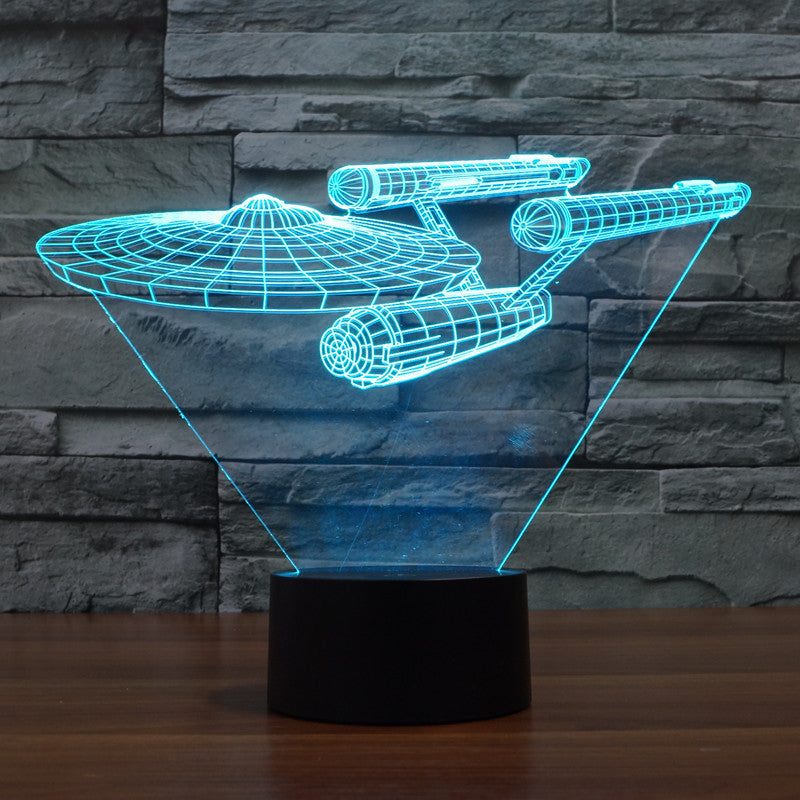 NebulaGlow | Vibrant 3D Optical Illusion LED Starship Lamp