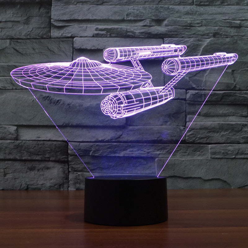 NebulaGlow | Vibrant 3D Optical Illusion LED Starship Lamp