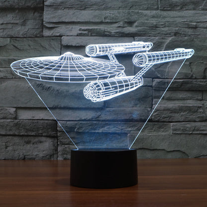 NebulaGlow | Vibrant 3D Optical Illusion LED Starship Lamp