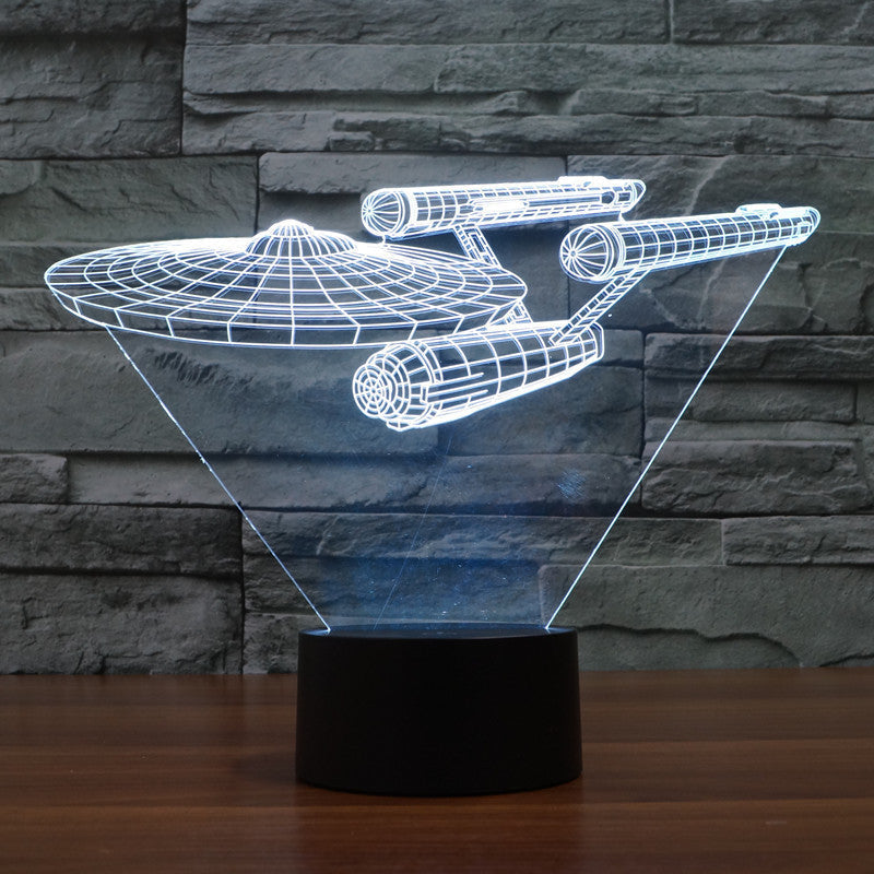 NebulaGlow | Vibrant 3D Optical Illusion LED Starship Lamp