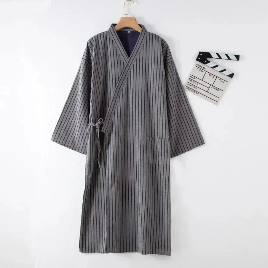SleepRobe 2024 Cotton Men’s Nightgown – Comfortable Breathable Kimono Style