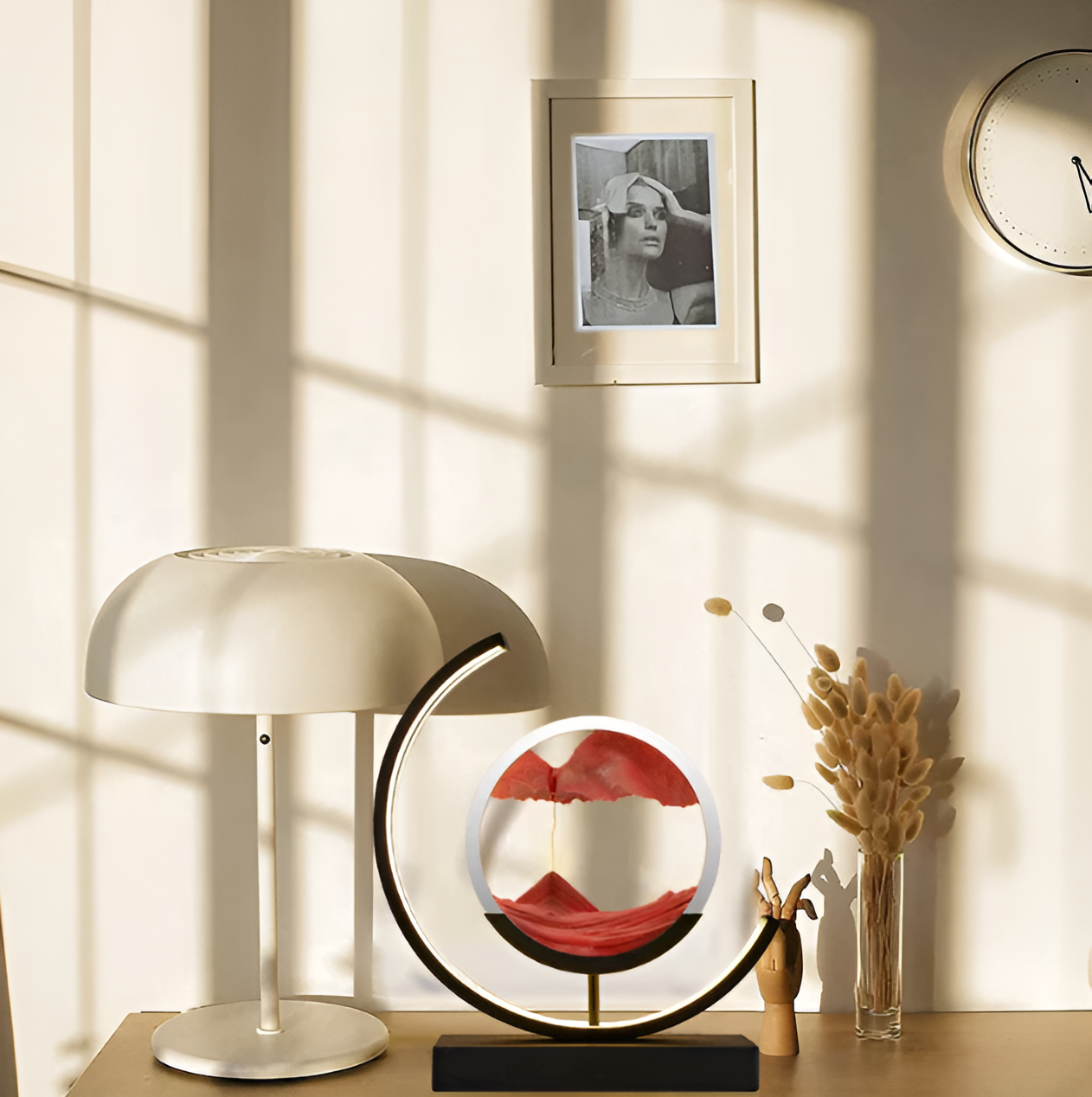 SandGlow | Remote-Controlled Dimmable Sand Lamp for Ambient Lighting