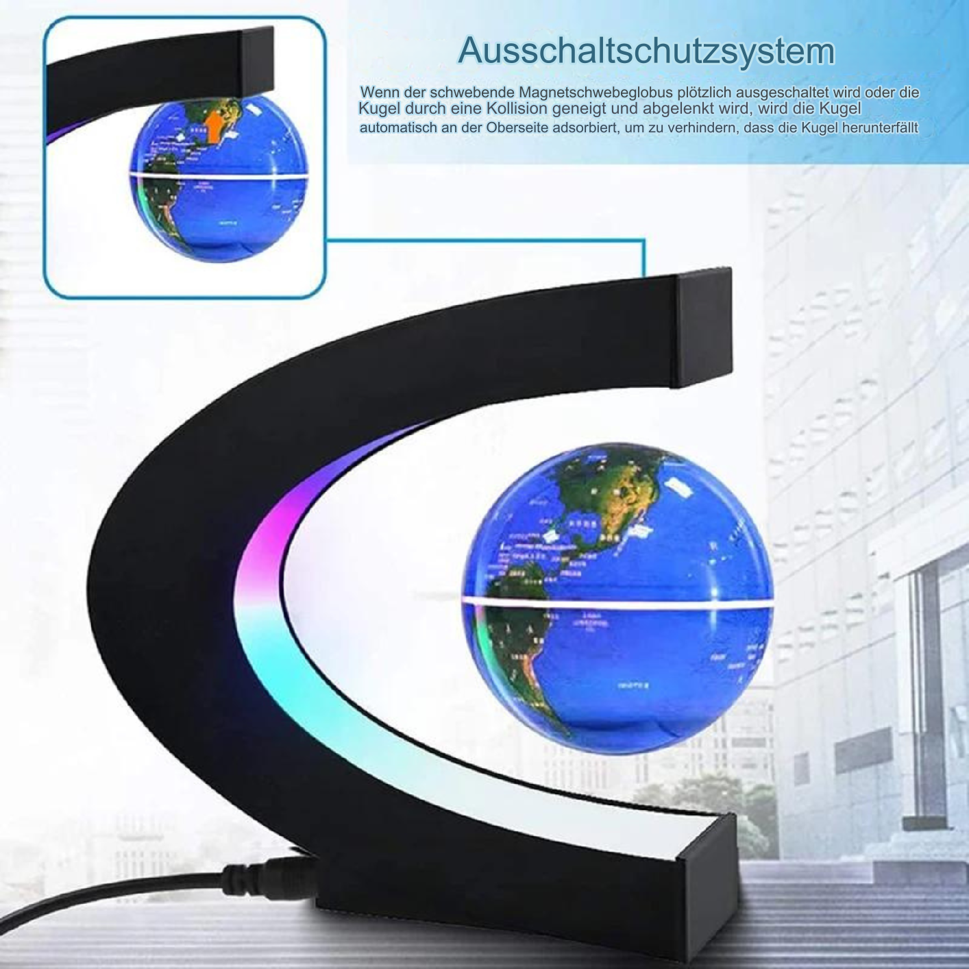 TerraGlobe | Floating Magnetic LED World Map Lamp with Levitating Display