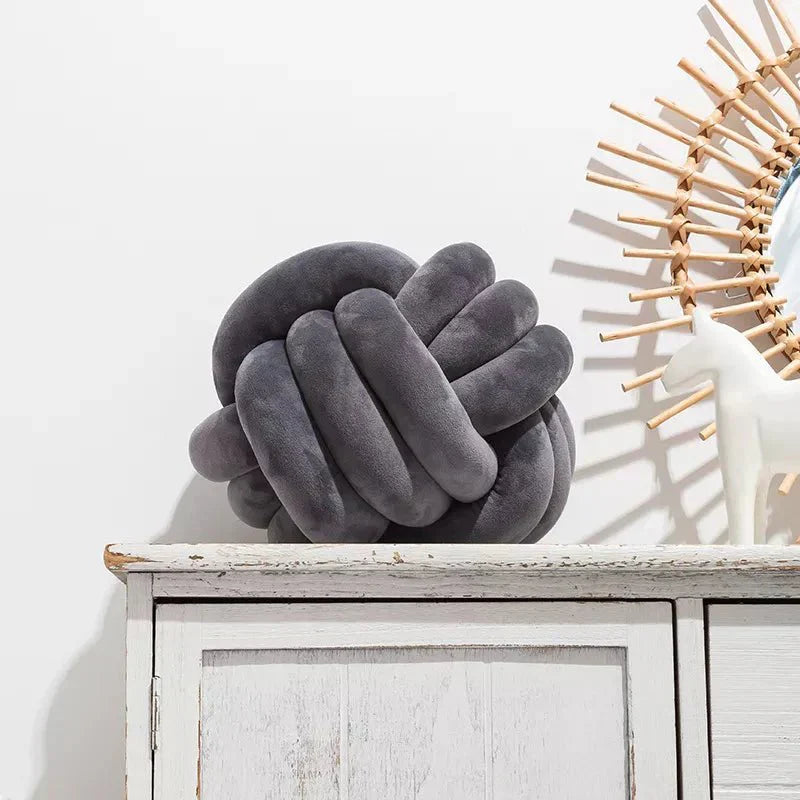 Decorative Knotted Suede-Look Soft Knot Cushion Pillow