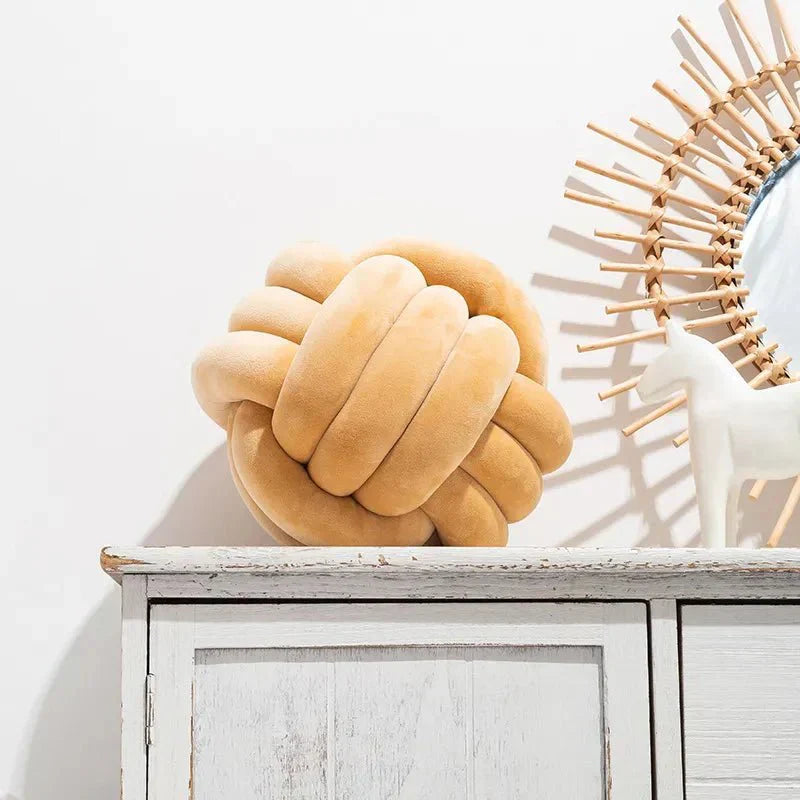 Decorative Knotted Suede-Look Soft Knot Cushion Pillow