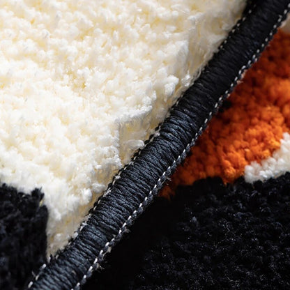 Fluffy Non-Slip Chessboard Bath Mat with Diamond Design Carpet