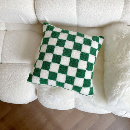 Plush Fleece Checkered Pillowcase – Soft, Eco-Friendly Jacquard Design