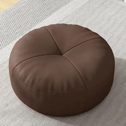 Japanese Nappa Leather Round Tatami Foot Cushion – Soft Seat Cushion