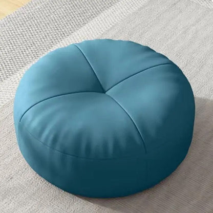 Japanese Nappa Leather Round Tatami Foot Cushion – Soft Seat Cushion